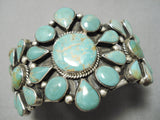 One Of Best Vintage Native American Navajo Teardrop Royston Turquoise Sterling Silver Bracelet-Nativo Arts
