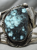 Scarce!! Vintage Native American Navajo Blue Eagle Turquoise Sterling Silver Bracelet Old-Nativo Arts