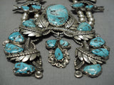 Squash Blossom Necklace Vintage Zuni Native American Sterling Silver Turquoise-Nativo Arts