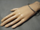 Intricately Hand Woven Vintage Native American Navajo Sterling Silver Rope Bangle Bracelet Old-Nativo Arts
