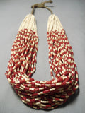 Monumental Navajo Coral Native American Hieshi Necklace- 629 Grams!-Nativo Arts