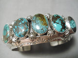 Heavy Thick!! Native American Navajo Spiderweb Turquoise Sterling Silver Bracelet Cuff-Nativo Arts