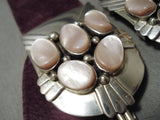 Exquisite Vintage Native American Navajo Sterling Silver Pearl Buckle Belt-Nativo Arts