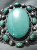 Very Rare Massive Vintage Native American Navajo Cerrillos Turquoise Sterling Silver Bracelet-Nativo Arts