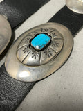 Incredible Vintage Native American Navajo Blue Diamond Turquoise Sterling Silver Concho Belt-Nativo Arts
