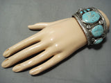 Native American Important Francisco Gomez Kachina Turquoise Sterling Silver Bracelet-Nativo Arts