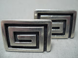 Very Important Vintage Native American Navajo Kenneth Begay Sterling Silver Cufflinks-Nativo Arts