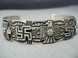 Important Cadman Vintage Native American Navajo Whirling Logs Sterling Silver Bracelet-Nativo Arts