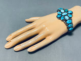 Noteworthy Vintage Native American Navajo Old Kingman Turquoise Sterling Silver Bracelet-Nativo Arts