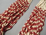 Monumental Navajo Coral Native American Hieshi Necklace- 629 Grams!-Nativo Arts