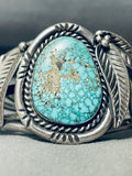 Native American One Of The Best Early Birds Eye Kingman Turquoise Sterling Silver Bracelet-Nativo Arts