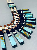 Native American One Of The Best Ever Santo Domingo Turquoise Ehsll Inlay Necklace-Nativo Arts