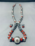 The Best Native American Navajo Spiny Oyster Sterling Silver Tubule Necklace-Nativo Arts