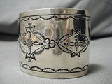 Important Vintage Native American Navajo Perfect Silver Works Douglas Sterling Silver Bracelet-Nativo Arts
