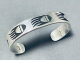 Impressive Vintage Native American Hopi Sterling Silver Prints Bracelet-Nativo Arts