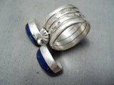 Fantastic Navajo Lapis Sterling Silver Ring Native American-Nativo Arts