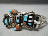 Incredible Vintage Zuni Native American Turquoise Sterling Silver Bracelet-Nativo Arts