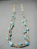 Superior Vintage Navajo Kingman Turquoise Necklace Native American Old-Nativo Arts