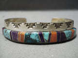 Native American Intricate!! Vintage Benny Zuni Turquoise Sugulite Sterling Silver Bracelet-Nativo Arts