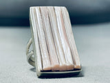 The Best Vintage Native American Navajo Pink Shell Inlay Sterling Silver Ring-Nativo Arts