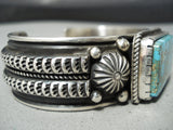 Native American Authentic Albert Jake High Grade Turquoise Sterling Silver Bracelet-Nativo Arts