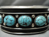Museum Vintage Native American Navajo Spiderweb Turquoise Sterling Silver Bracelet Old-Nativo Arts