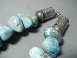 380 grams Native American Navajo Turquoise Nuggets Sterling Silver Necklace-Nativo Arts