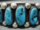 Important Hallmark Vintage Native American Navajo Tommy Moore Turquoise Sterling Silver Bracelet-Nativo Arts