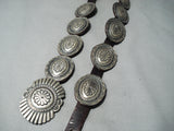 Superior Heavy Vintage Taos Sterling Silver Concho Belt Native American Old-Nativo Arts
