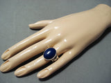 Tremendous Native American Navajo Lapis Sterling Silver Ring-Nativo Arts