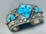Amazing Vintage Native American Navajo Sleeping Beauty Turquoise Sterling Silver Bracelet Signed-Nativo Arts