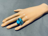 Important Ben Begaye (d.) Vintage Native American Navajo Hand Carved Toad Turquoise Ring-Nativo Arts