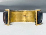 Native American Important Vintage Santo Domingo Anthony Lovato Brass Inlay Bracelet-Nativo Arts