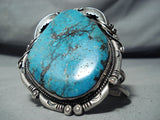 One Of Biggest Best Vintage Native American Navajo Morenci Turquoise Sterling Silver Bracelet-Nativo Arts
