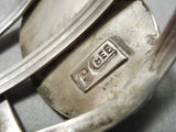 Omg!! Vintage Native American Navajo Huge Smokey Bisbee Turquoise Sterling Silver Bracelet-Nativo Arts
