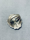 Superb Vintage Native American Navajo Signed Pilot Mountain Turquoise Sterling Silver Ring-Nativo Arts