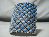 One Of The Best Native American Navajo Lapis Sterling Silver Bracelet-Nativo Arts