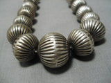Magnificent Vintage Native American Navajo 3d Bead Sterling Silver Native Choker Necklace-Nativo Arts