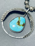 Exceptional Vintage Native American Navajo Royston Turquoise Sterling Silver Necklace-Nativo Arts