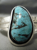 Exquisite Vintage Native American Navajo Blue Diamond Turquoise Sterling Silver Bracelet-Nativo Arts