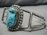 Magnificent Vintage Native American Navajo Sleeping Beauty Turquoise Sterling Silver Bracelet-Nativo Arts