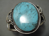 One Of The Best Vintage Native American Navajo Blue Diamond Turquoise Sterling Silver Bracelet-Nativo Arts
