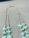 206 Grams Vintage Native American Navajo Green Kingman Turquoise Heishi Necklace-Nativo Arts
