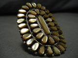 Important Vintage Native American Zuni Griffin Tsabetsaye Pearl Sterling Silver Ring Old-Nativo Arts