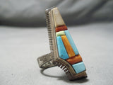 Amazing Vintage Native American Navajo David Tune Turquoise Sterling Silver Ring-Nativo Arts