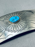 Exceptional Vintage Native American Navajo Kingman Turquoise Sterling Silver Hair Barrette-Nativo Arts