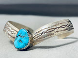 Dramatic Vintage Native American Navajo Morenci Turquoise Sterling Silver Bracelet-Nativo Arts