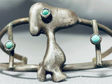 Snoopy Vintage Native American Navajo Turquoise Handmade Sterling Silver Bracelet-Nativo Arts