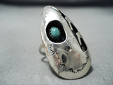 Fantastic Vintage Navajo Turquoise Sterling Silver Ring Native American Old-Nativo Arts