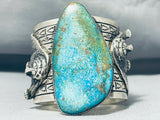 200 Grams Powerful Grizzly Native American Navajo Turquoise Sterling Silver Bracelet-Nativo Arts